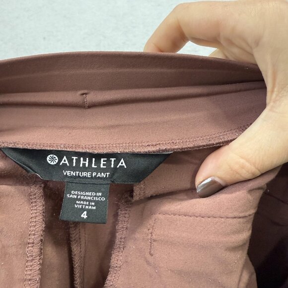Athleta Pants Womens 4 Brown Venture Pant Jogger Cargo Pockets Stretch - Picture 9 of 12